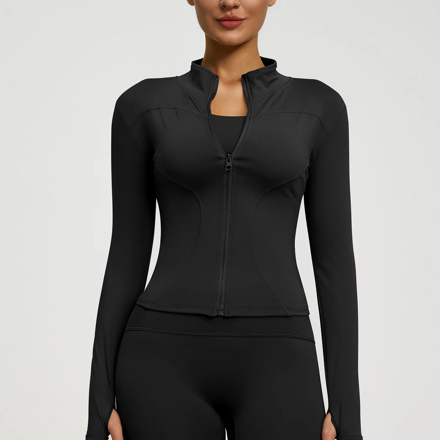 Damen kurze Sportjacke Sweatshirt Fitness Gym Jacke Yogajacke Yoga Sportswear