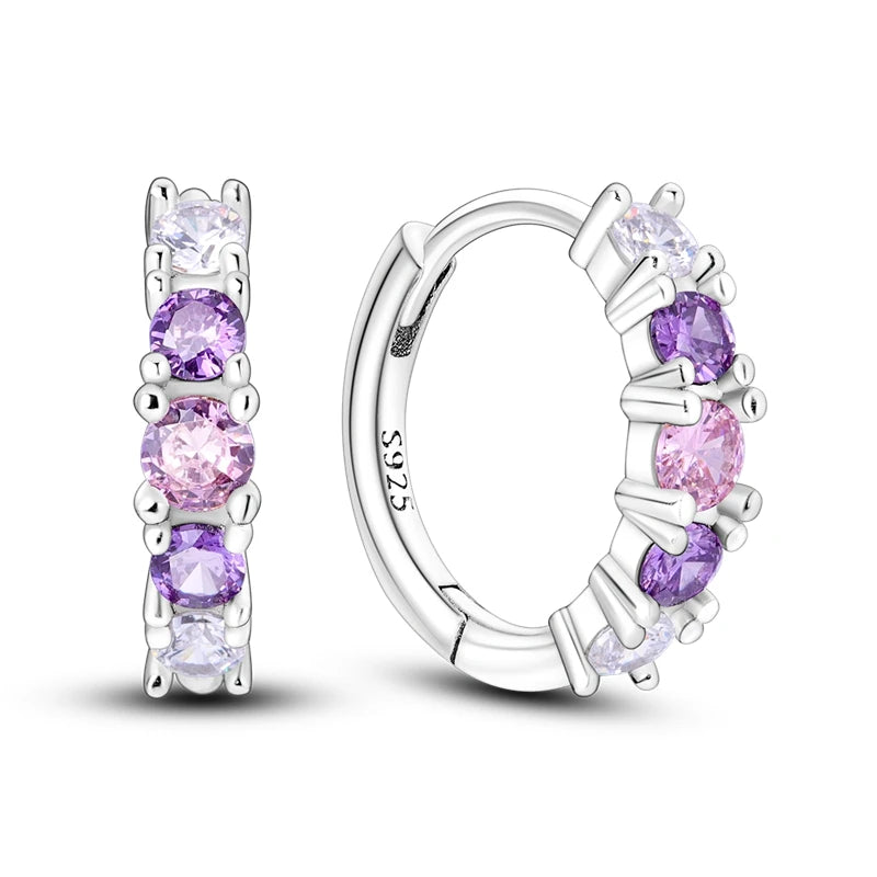 Orecchini a Cerchio in Argento 925 Sterling con Zirconi | Creole Brillantini