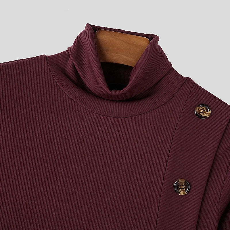 Herren Rollkragen Pullover Sweatshirt Leichter Pulli Sweater Shirt Langarmshirt