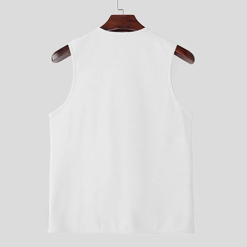 Herren Oberteil Ärmellos Weste Tank Top Sexy Shirt Clubwear Muskel T-Shirt