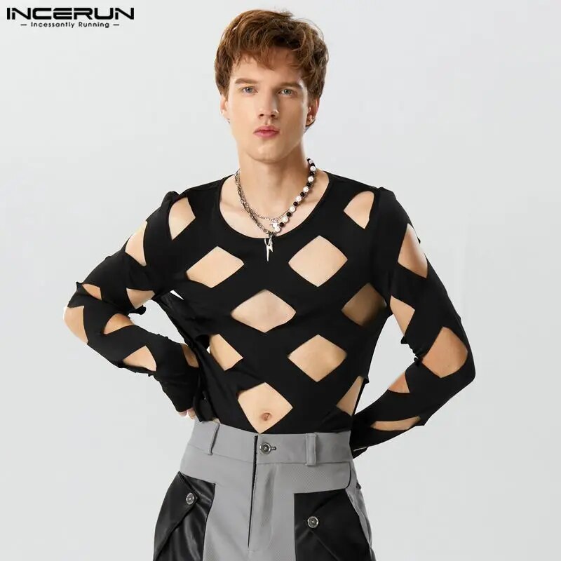 Fetisch Fashion Männer Sexy Bodysuits Herren Body Shirts Hemd Transparent Club