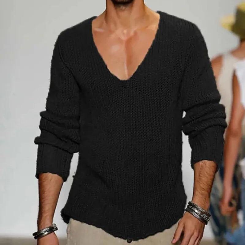 Herren Pullover Sweatshirt Leichter Pulli Sweater Langarm Shirt Strickpullover