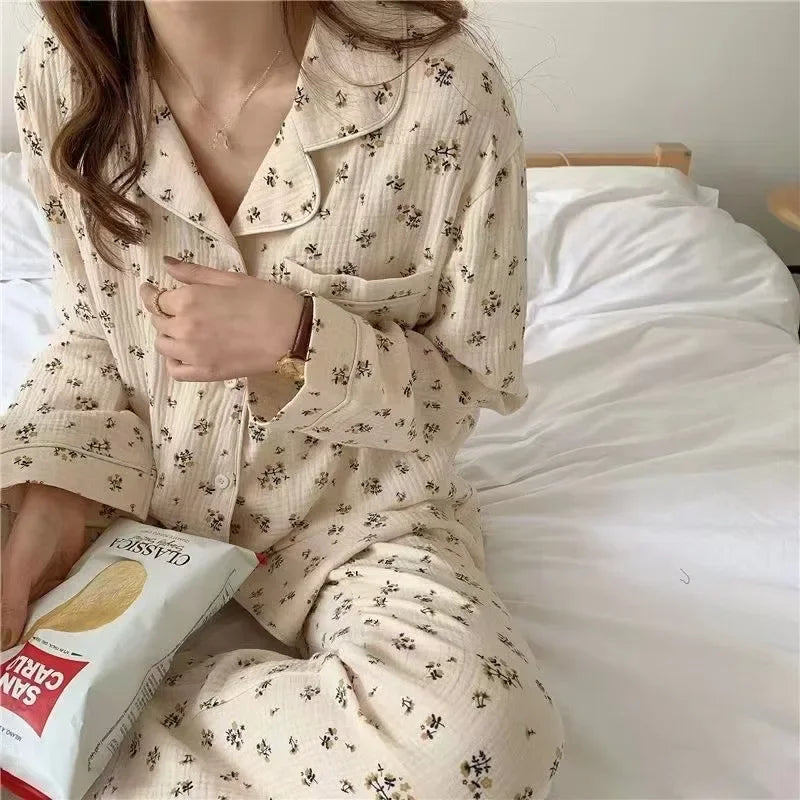 Pyjama für Damen Nachtwäsche Nachthemd Schlafanzug Zweiteiliger Hausanzug