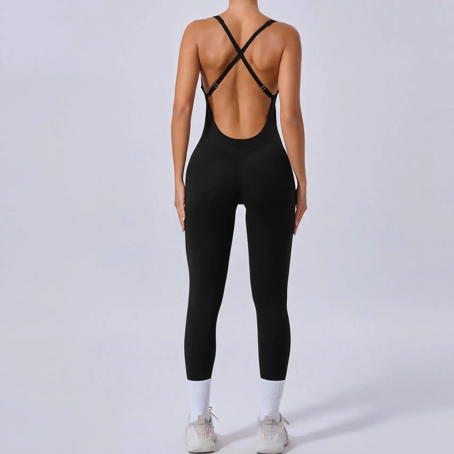 Tuta intera Sportiva Donna Rompers Pantaloni Yoga Palestra Sexy Jumpsuit Tutina