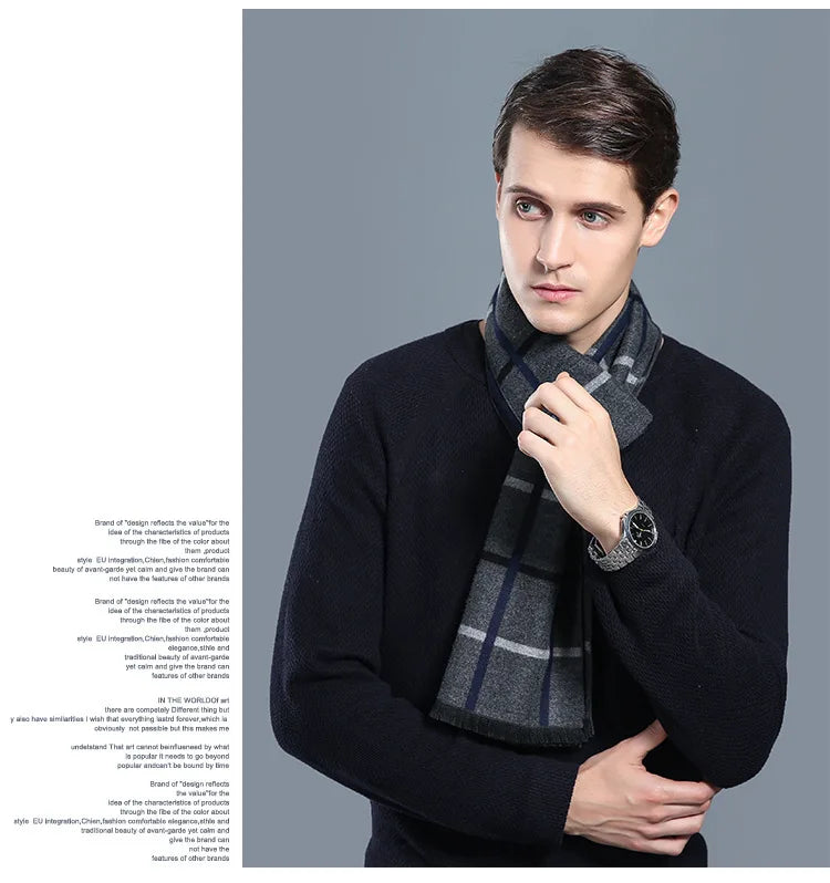 Herren Schal Winterschal Stola Schlauchschal Halstuch Wollschal Strickschal Loop
