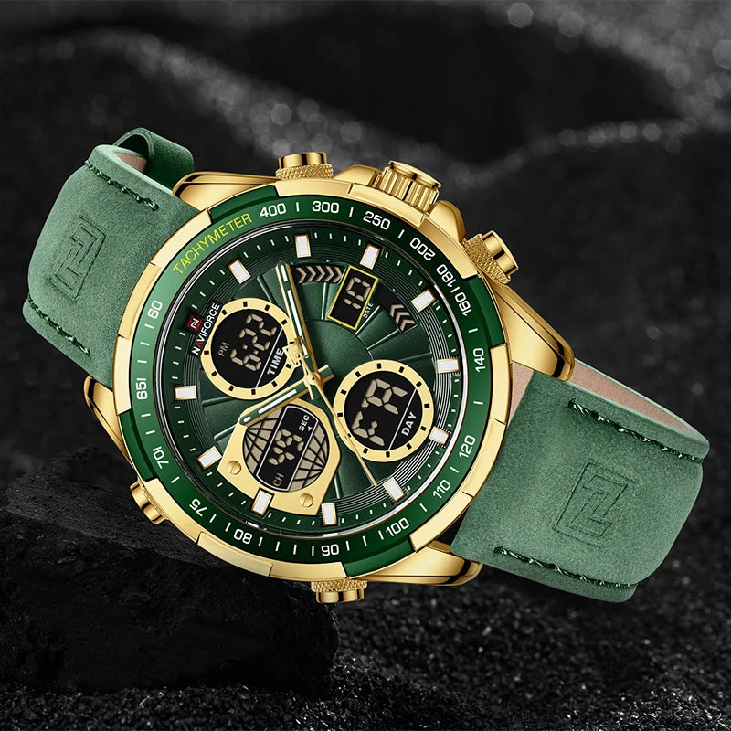 Herren Armbanduhr Gold Edelstahl Quarzuhr LED Uhr Luxus Chronograph Business