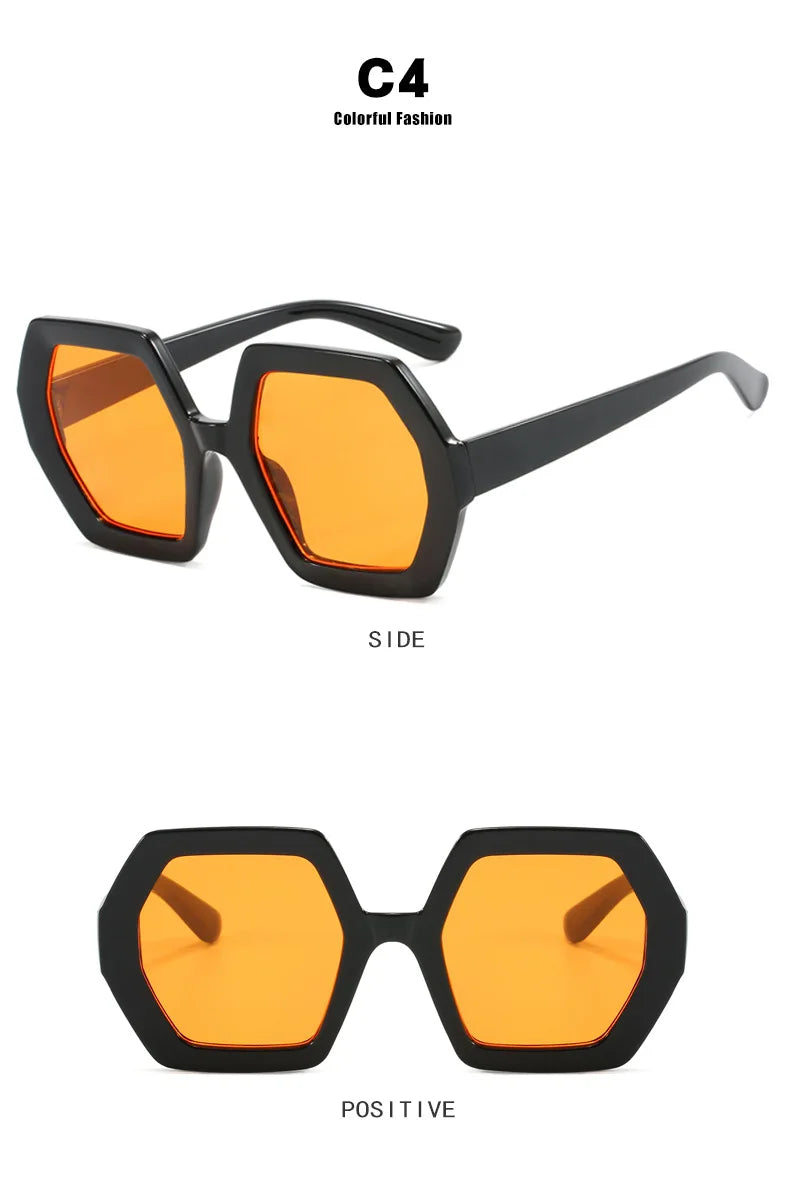 Damen Sonnenbrille Designer Luxus Brille Runde Übergröße Gläser Vintage UV400