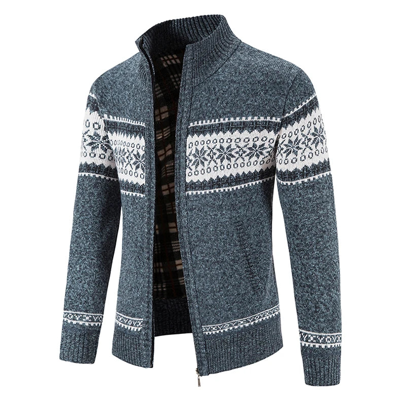 Herren Herbst Jacke Übergangsjacke Warme Sweatjacke Zipper Sweater Strickjacke