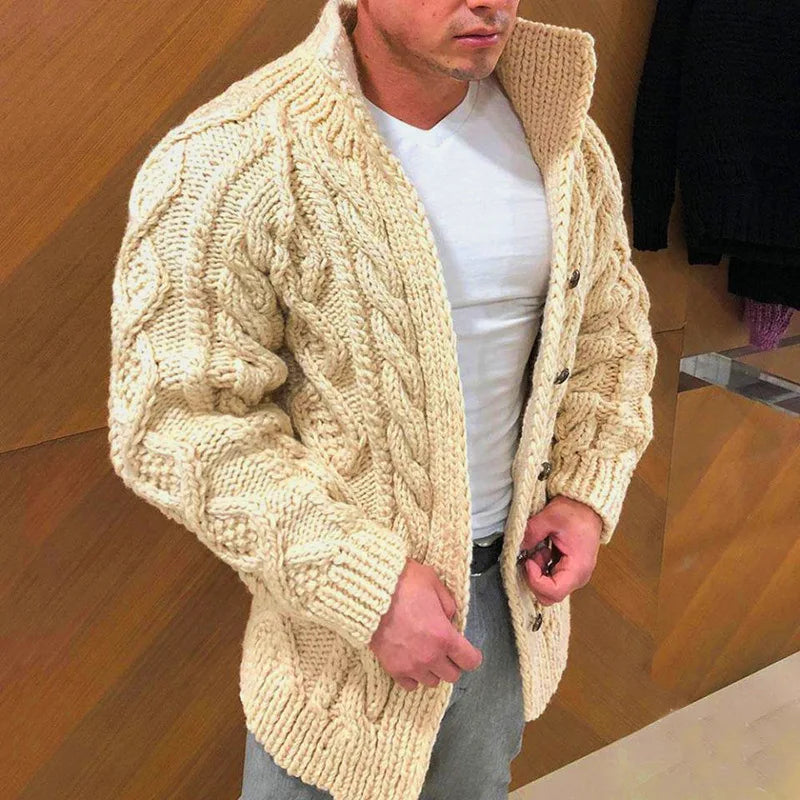 Herren Herbst Jacke Übergangsjacke Sweatjacke Sweater Strickjacke mit Zopfmuster