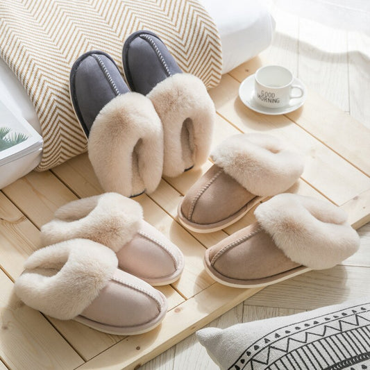 Damen Hausschuhe Pantoffeln Winterschuhe Plüsch Samt Slippers Wärme Gefütterte