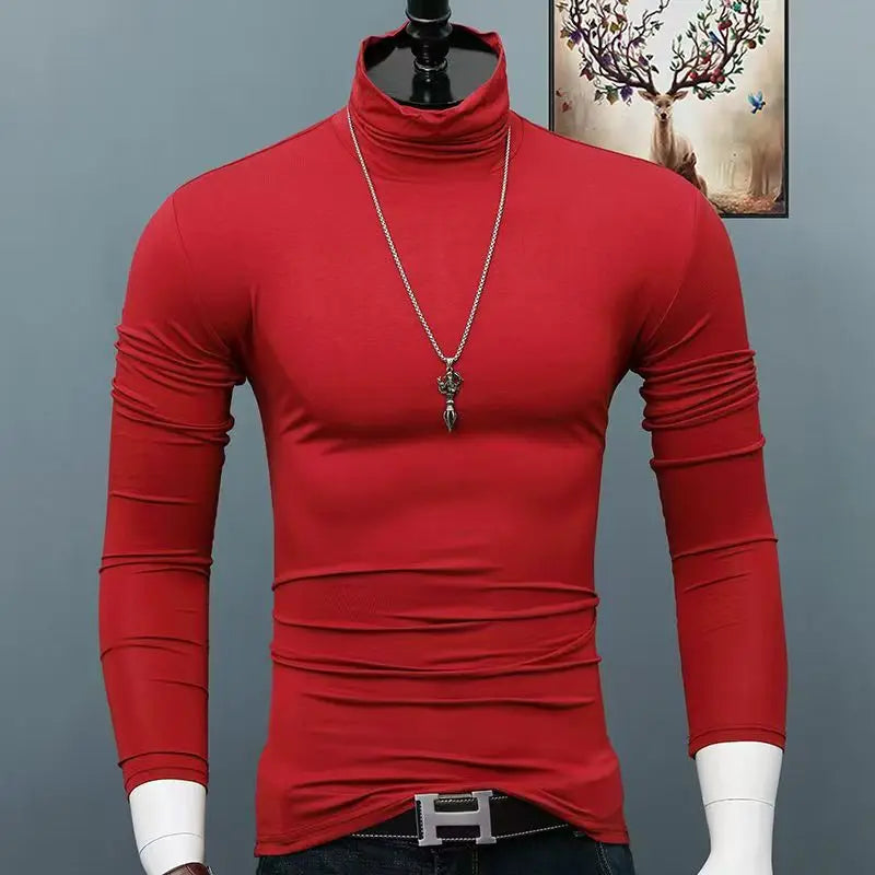 Herren Rollkragen Pullover Sweatshirt Leichter Pulli Sweater Shirt Langarmshirt