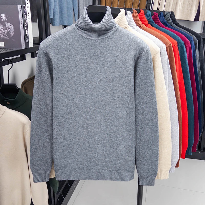Herren Rollkragen Pullover Sweatshirt Leichter Pulli Sweater Shirt Langarmshirt