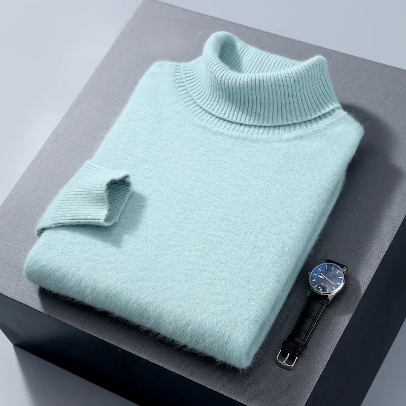 Herren Rollkragen Pullover Sweatshirt Langarm Pulli Sweater Shirt 100% Kaschmir