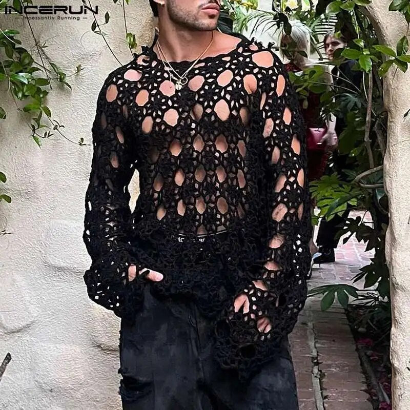 Fetisch Fashion Männer Sexy Bodysuits Herren Body Shirts Hemd Transparent Club