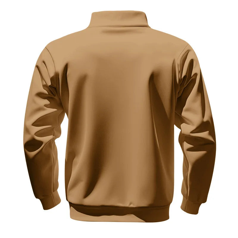 Herren Pullover Fleece Sweatshirt Troyer Pulli Sweater Stehkragen Langarmpulli