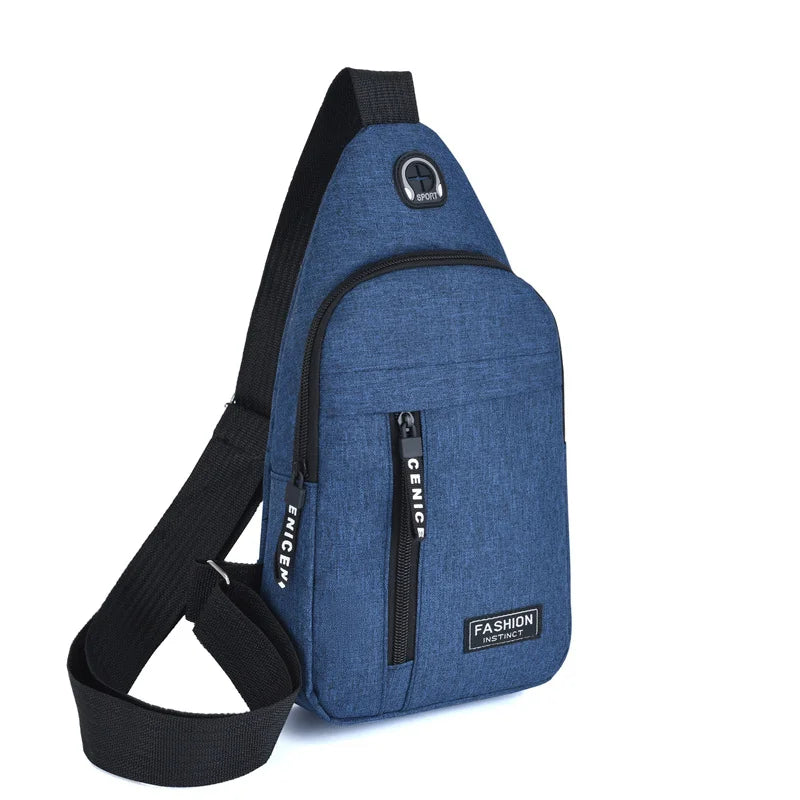 Zaino Monospalla Borsa Da Petto Marsupio Per Uomo Borsello Moto con Porta USB