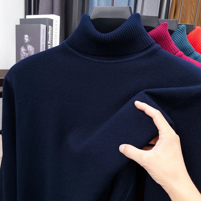 Herren Rollkragen Pullover Sweatshirt Leichter Pulli Sweater Shirt Langarmshirt