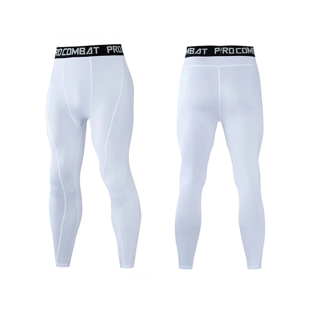 Pantaloni a Compressione da Uomo Leggings Calcio Corsa Palestra Leggins Calza