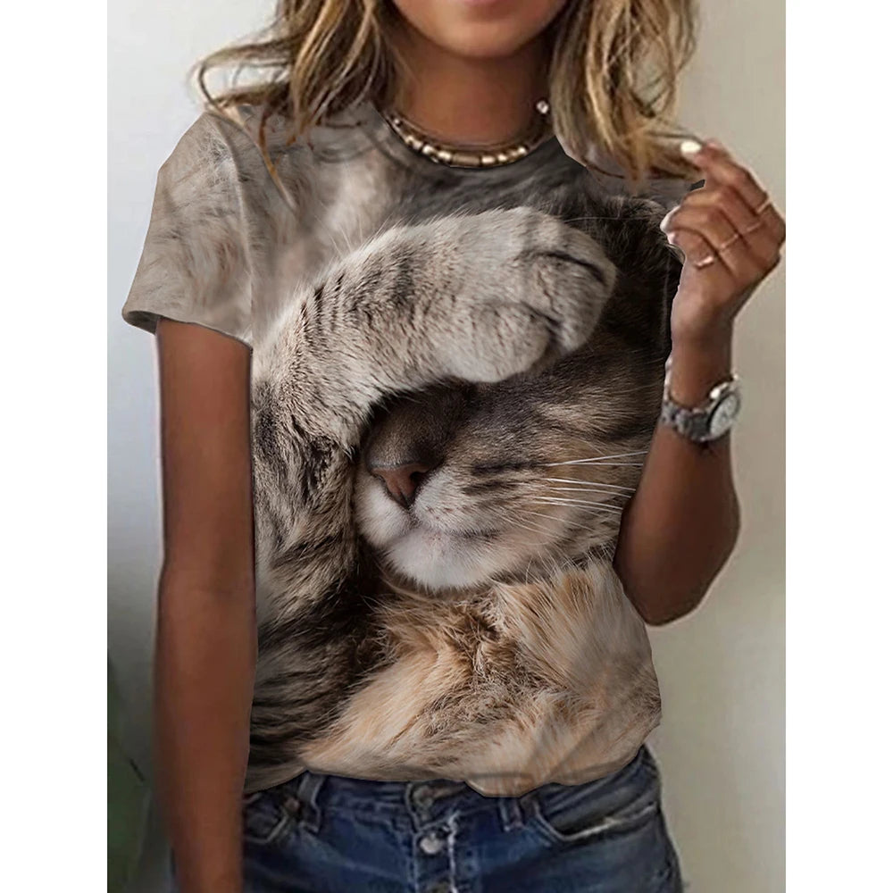 Damen Sommer Top Yorkshire T-Shirt Rundhals Streetwear lockeres Damentop Bluse