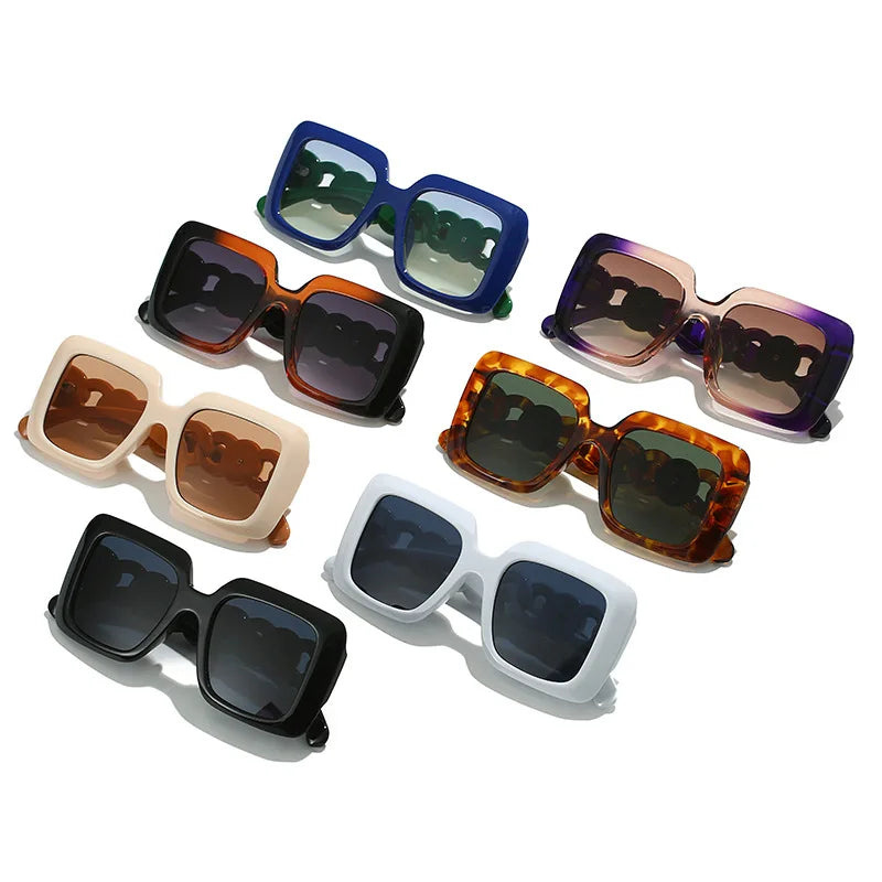 Damen Sonnenbrille Designer Luxus Brille Quadratische Gläser Vintage UV400