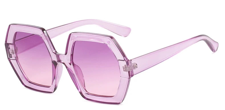 Damen Sonnenbrille Designer Luxus Brille Runde Übergröße Gläser Vintage UV400