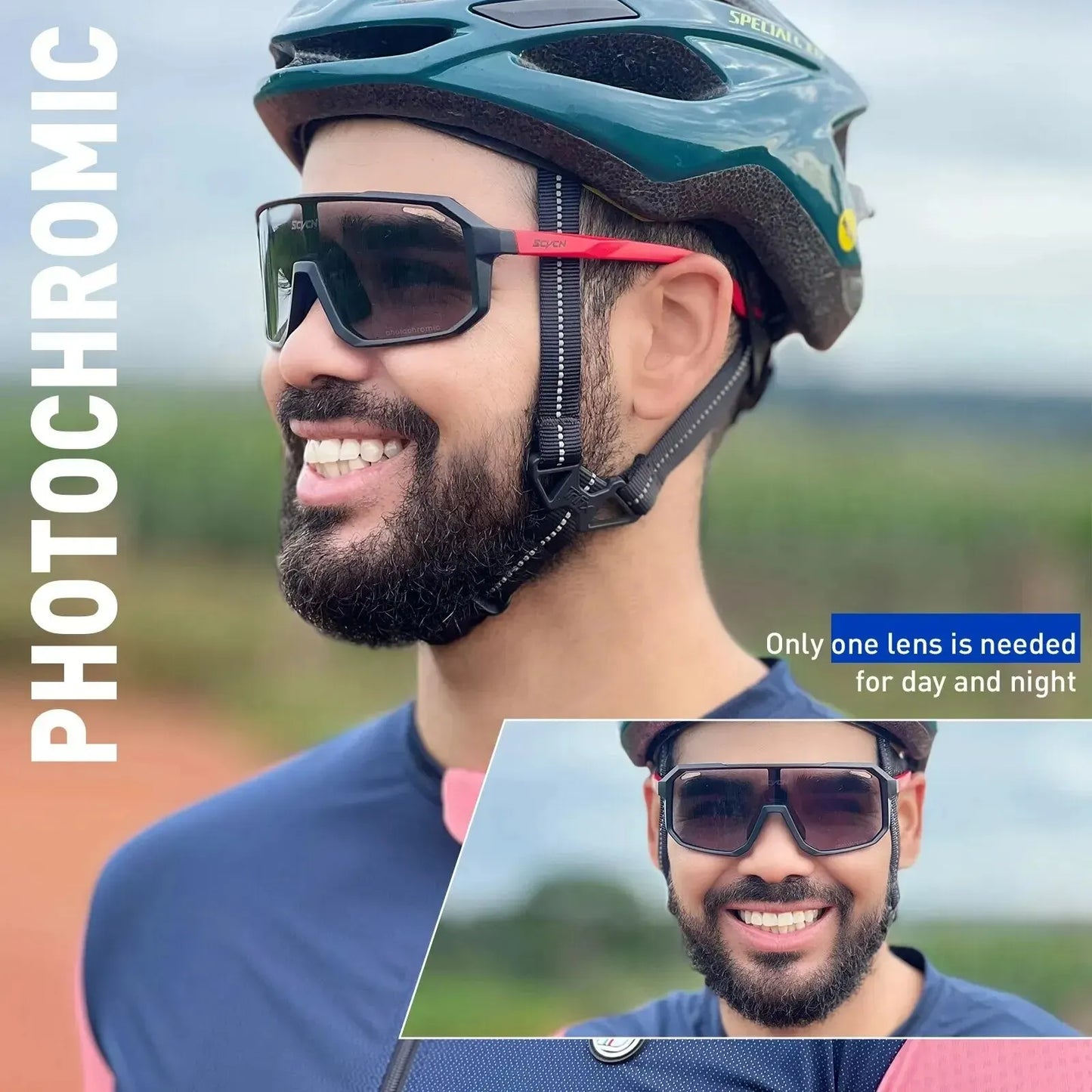 Fahrradbrille Klare Sonnenbrille polarisierte Brille Multi Color Spiegelbrille