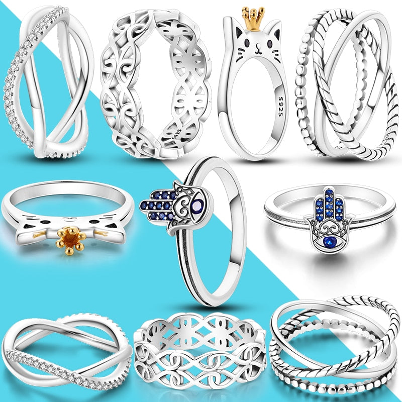 Massiv Sterling Silber 925 Ring filigran Fashion Damenring mit AAA Zirkonia