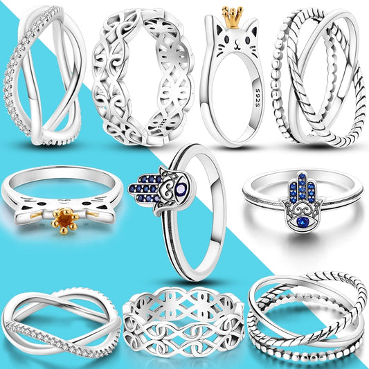 Massiv Sterling Silber 925 Ring filigran Fashion Damenring mit AAA Zirkonia