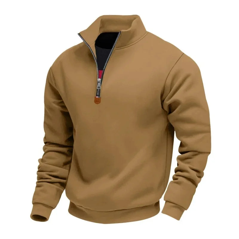 Herren Pullover Sweatshirt Troyer Pulli Sweater Stehkragen Zipper Langarmpulli