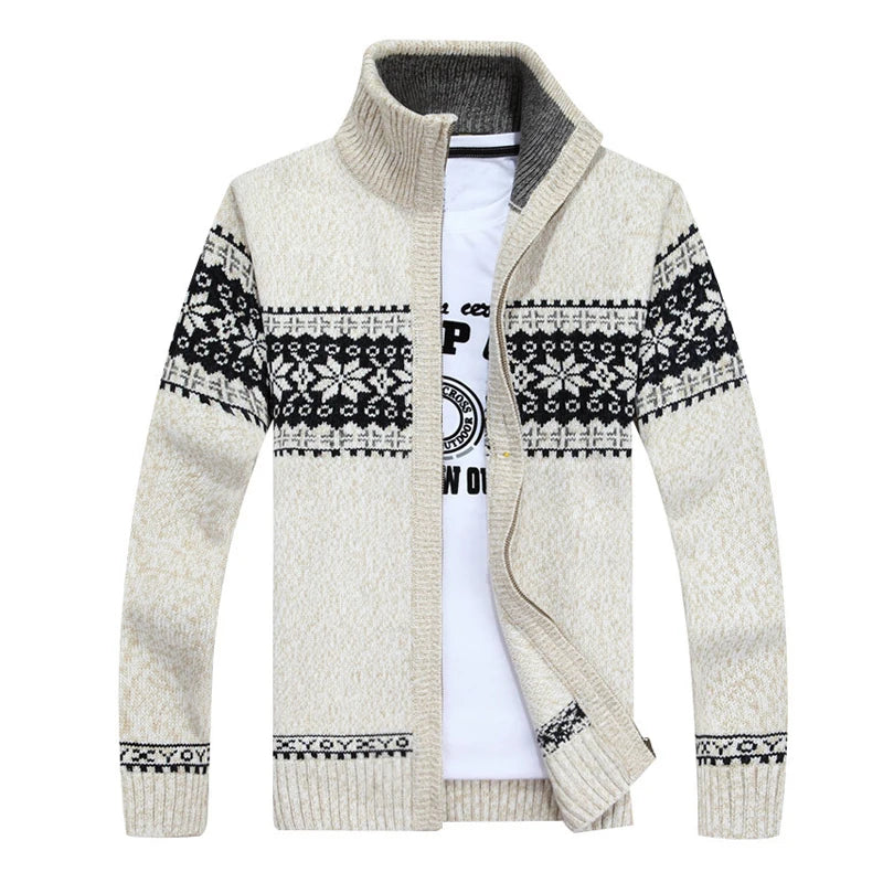 Herren Herbst Jacke Übergangsjacke Warme Sweatjacke Zipper Sweater Strickjacke