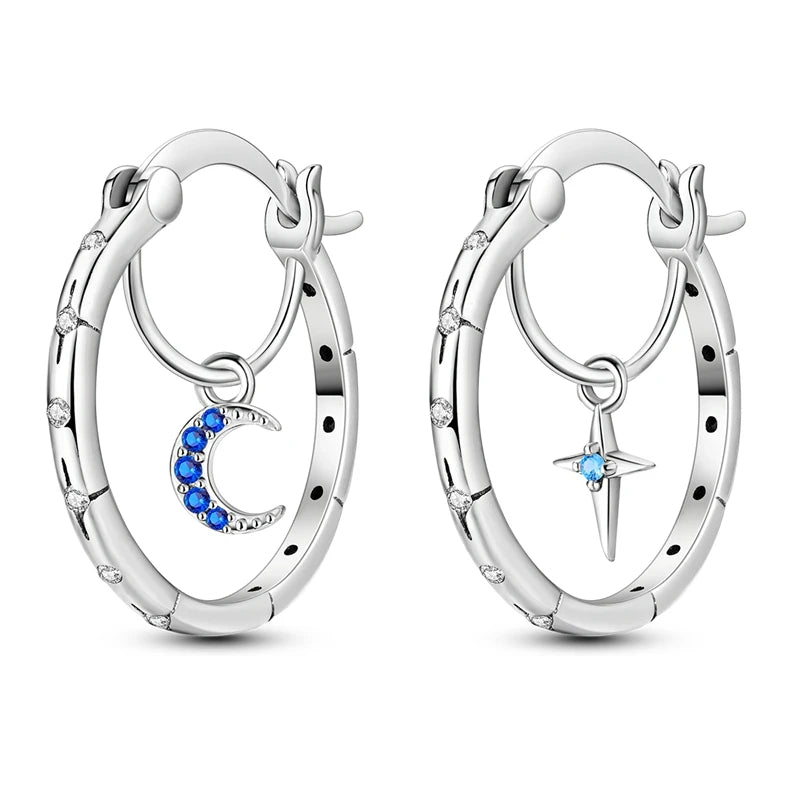 Orecchini a Cerchio in Argento 925 Sterling con Zirconi | Creole Brillantini