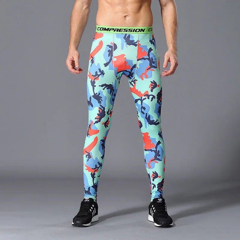 Pantaloni a Compressione da Uomo Leggings Calcio Corsa Palestra Leggins Calza