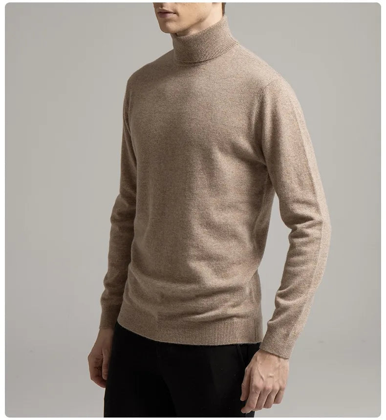 Herren Rollkragen Pullover Sweatshirt Leichter Pulli Sweater Shirt Langarmshirt