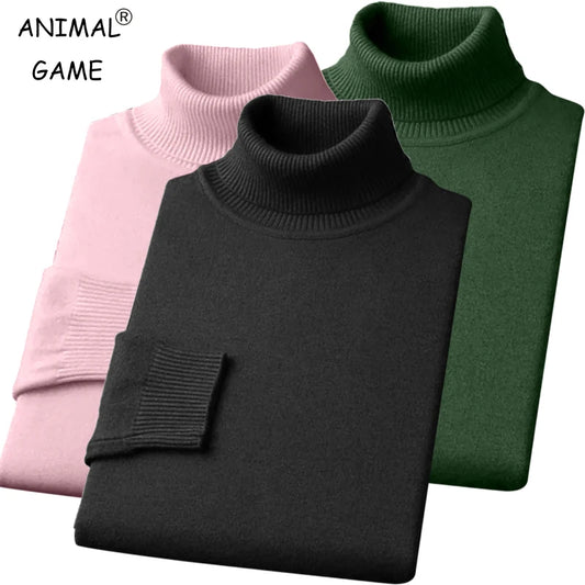 Herren Rollkragen Pullover Sweatshirt Leichter Pulli Sweater Shirt Langarmshirt