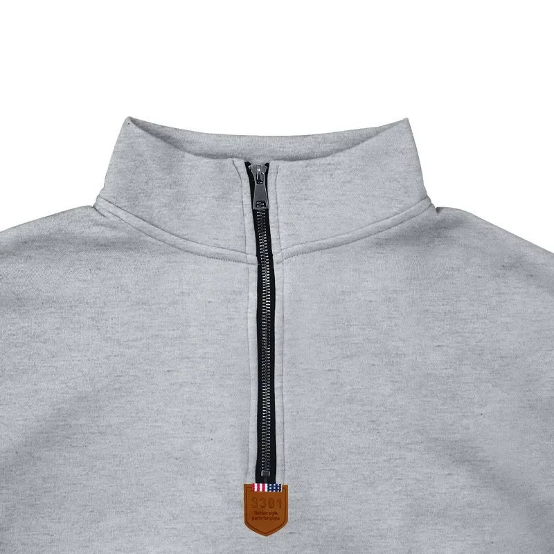 Herren Pullover Sweatshirt Troyer Pulli Sweater Stehkragen Zipper Langarmpulli