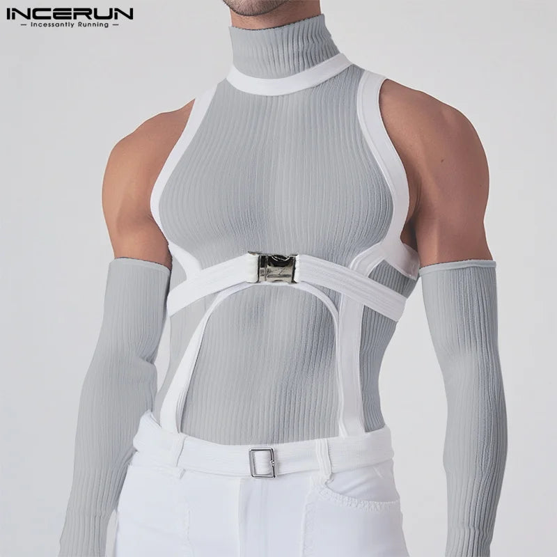 Fetisch Fashion Männer Oberteil Sexy Shirt Herren Body Hemd Transparent Clubwear
