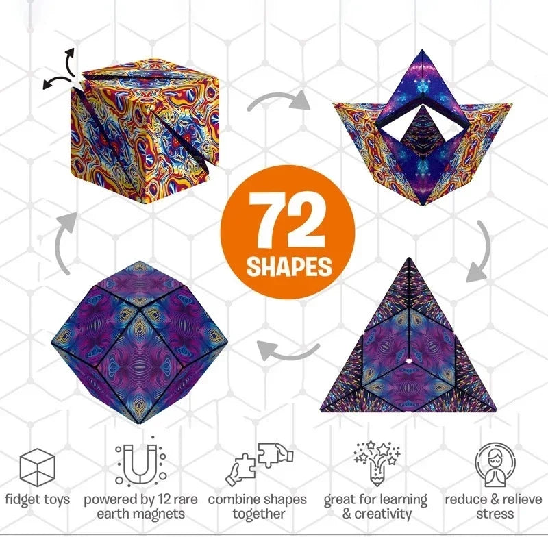 Zauberwürfel Anti Stress Spielzeug magnetischer 3D Drehwürfel Magischer Würfel