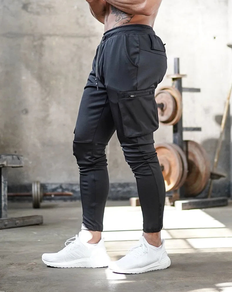 Herren Sporthose Jogger Jogginghose Sweatpants Trainingshose Cargo Hose mit Zip