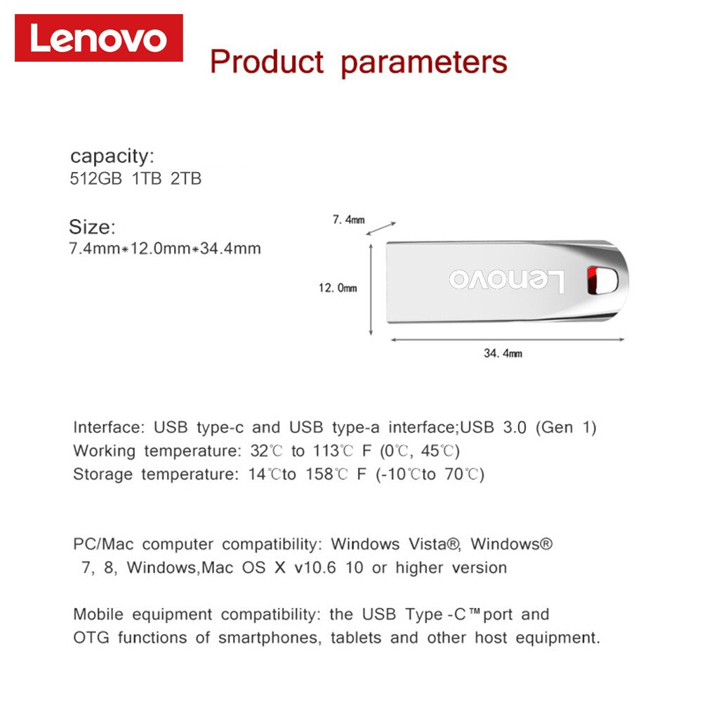 USB-Stick 1TB 2TB Typ C OTG 2 in 1 USB 3.0 Flash-Laufwerk Speicherstick Pendrive