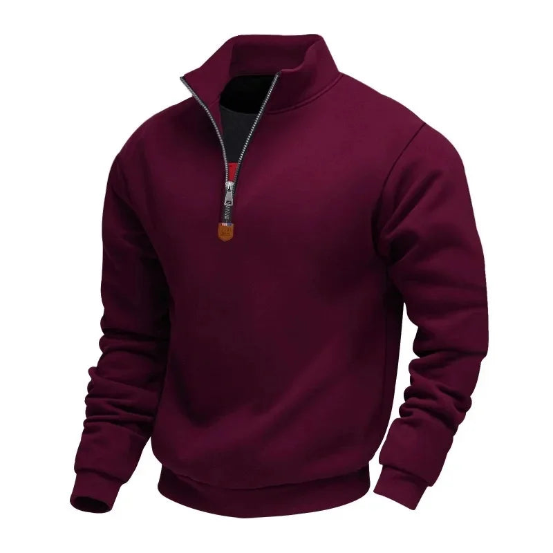 Herren Pullover Sweatshirt Troyer Pulli Sweater Stehkragen Zipper Langarmpulli