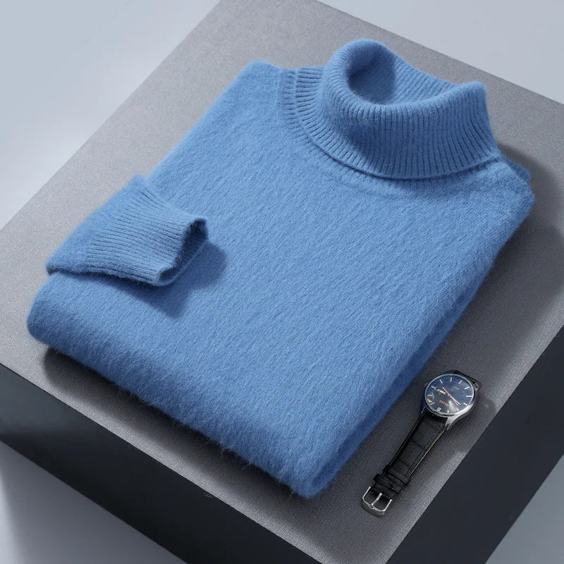 Herren Rollkragen Pullover Sweatshirt Langarm Pulli Sweater Shirt 100% Kaschmir