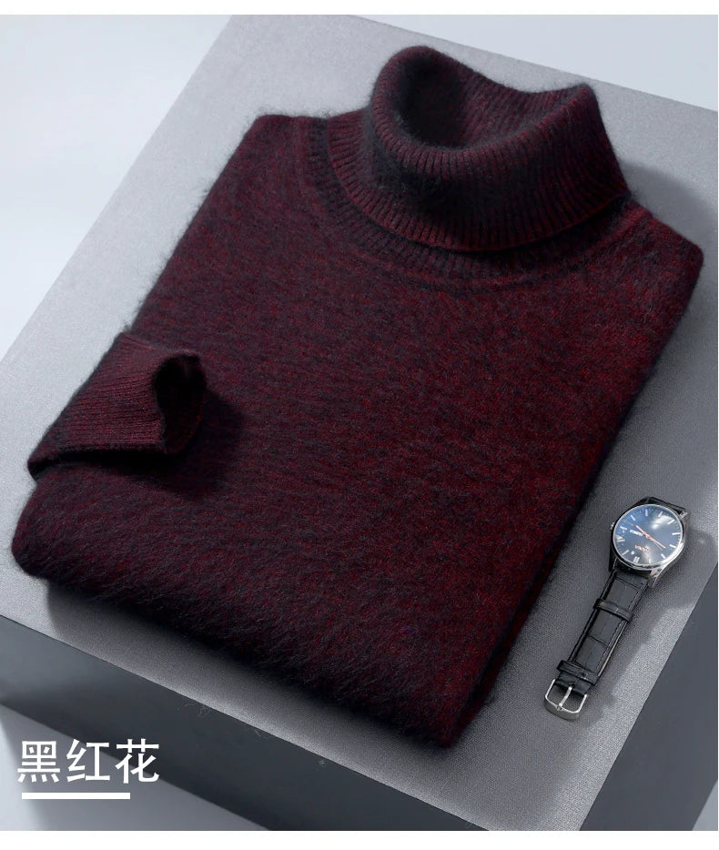 Herren Rollkragen Pullover Sweatshirt Langarm Pulli Sweater Shirt 100% Kaschmir
