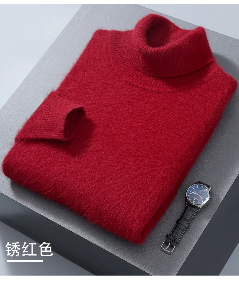 Herren Rollkragen Pullover Sweatshirt Langarm Pulli Sweater Shirt 100% Kaschmir