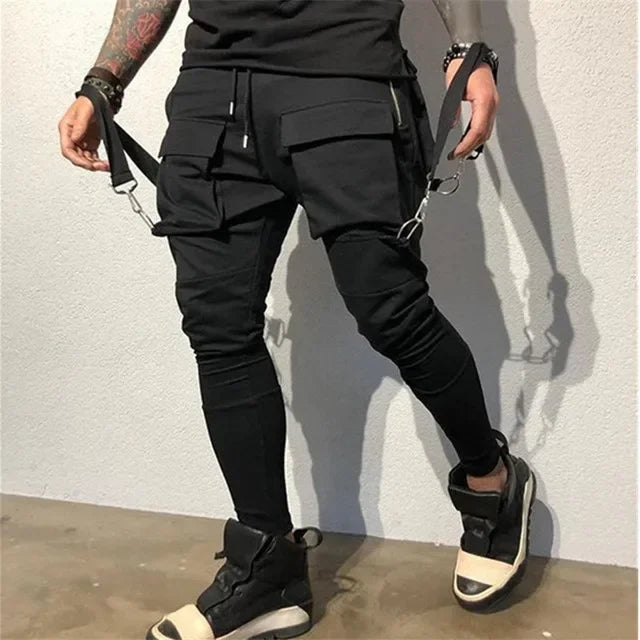 Herren Sporthose Jogger Jogginghose Sweatpants Trainingshose Cargo Hose mit Zip