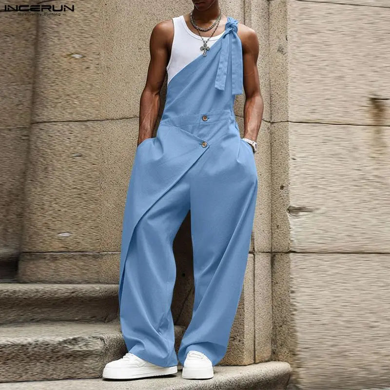 Männer Latzhose Hose Harems Pumphosen Pluderhosen Jogger Overalls Streetwear