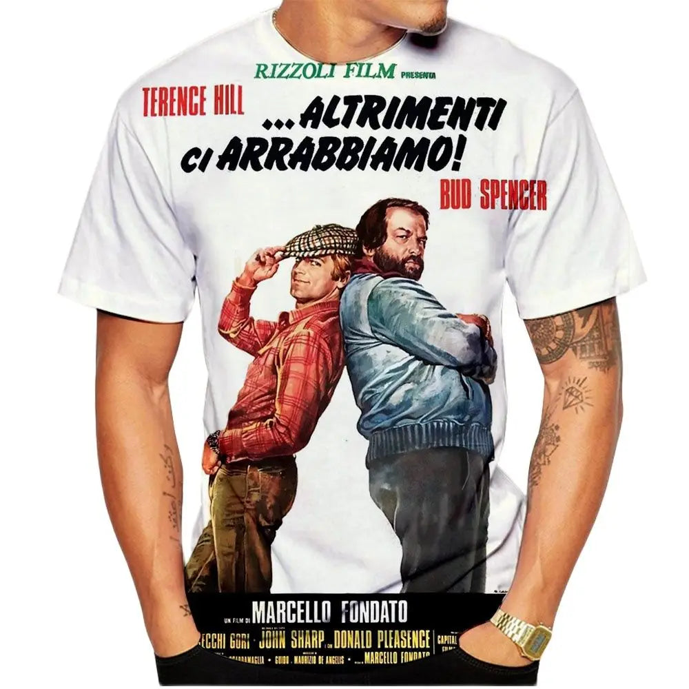 Herren Fashion 80er Vintage 3D T-Shirt Rundhals Unisex Sommer Streetwear Top