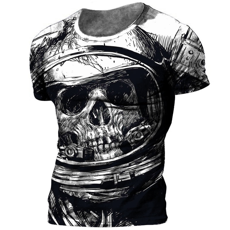 Herren Horror Skulls 3D T-Shirt Rundhals Unisex Sommer Streetwear