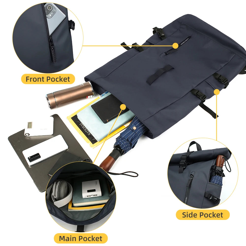 Kurierrucksack RollTop Rucksack Herren 36-55L wasserdicht Laptop Tasche Damen