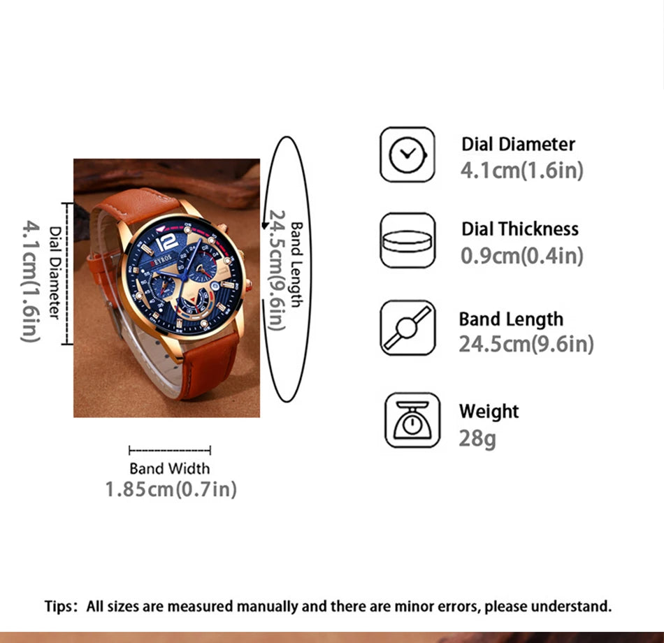Stilvolle Herren Armbanduhr mit Kunstleder Armband Set Luxus Quarz Uhr