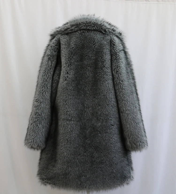 Herren Wintermantel Pelzmantel Kunstpelzmantel Herrenmantel Kunstpelz Mantel